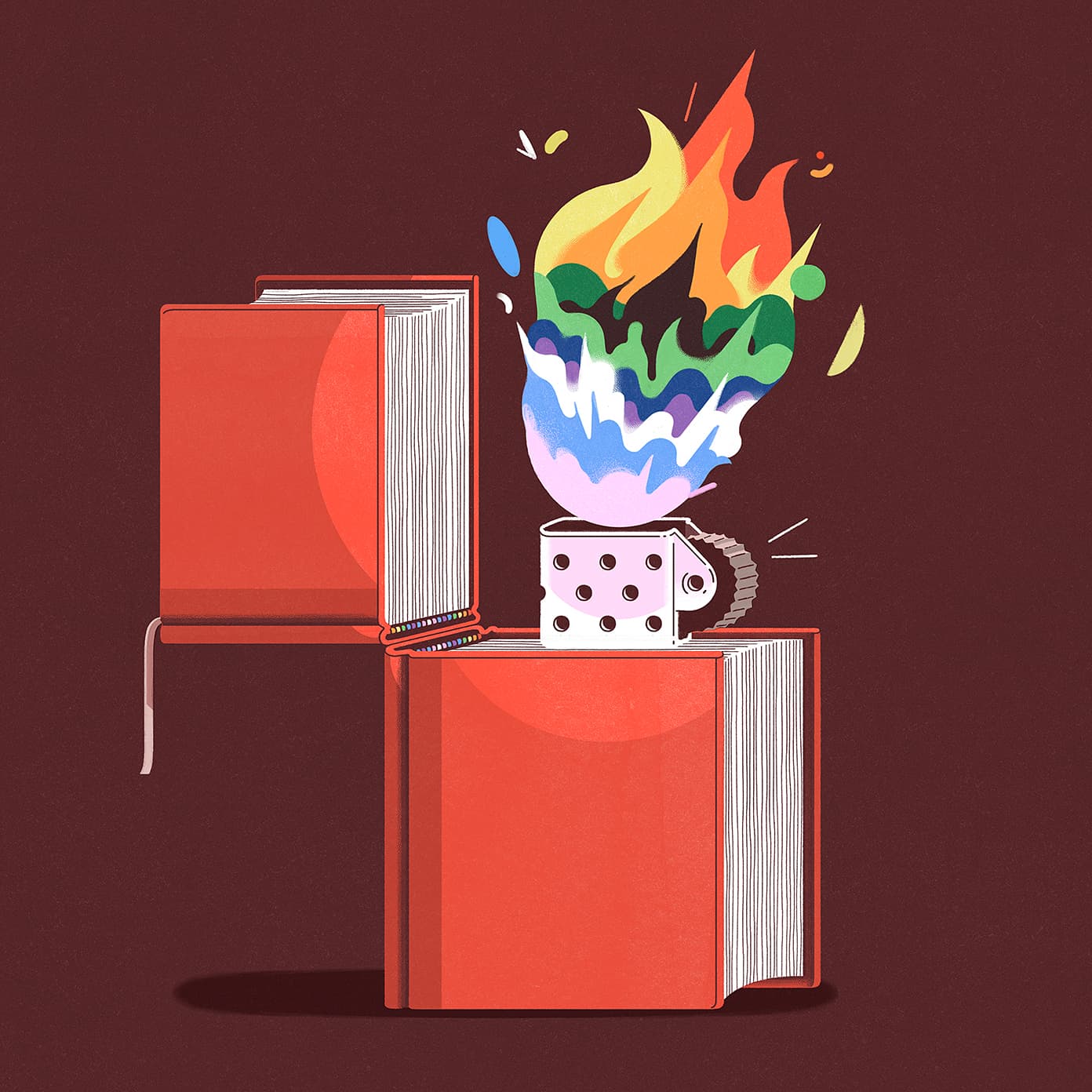 Gracia Lam illustration for The New Yorker: Banned books