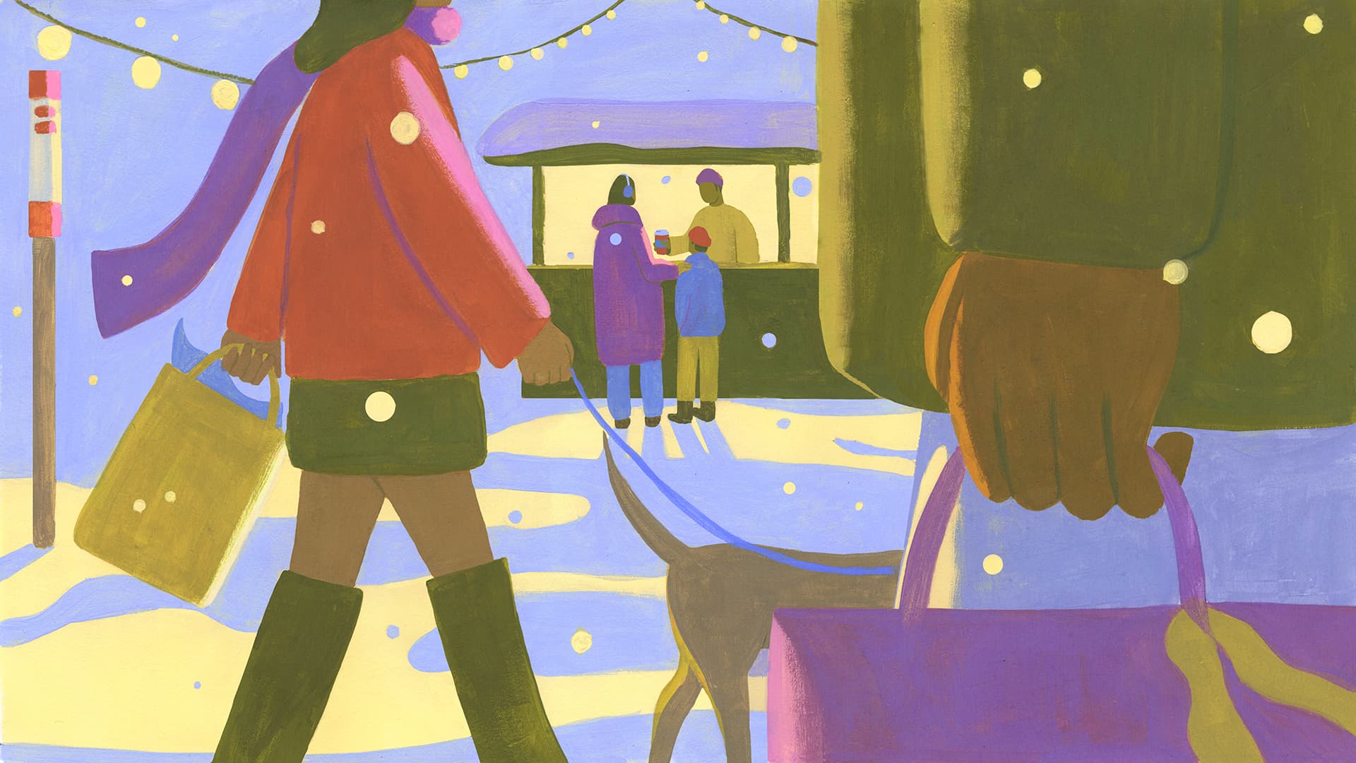 Holly Stapleton illustration for Google: Winter market