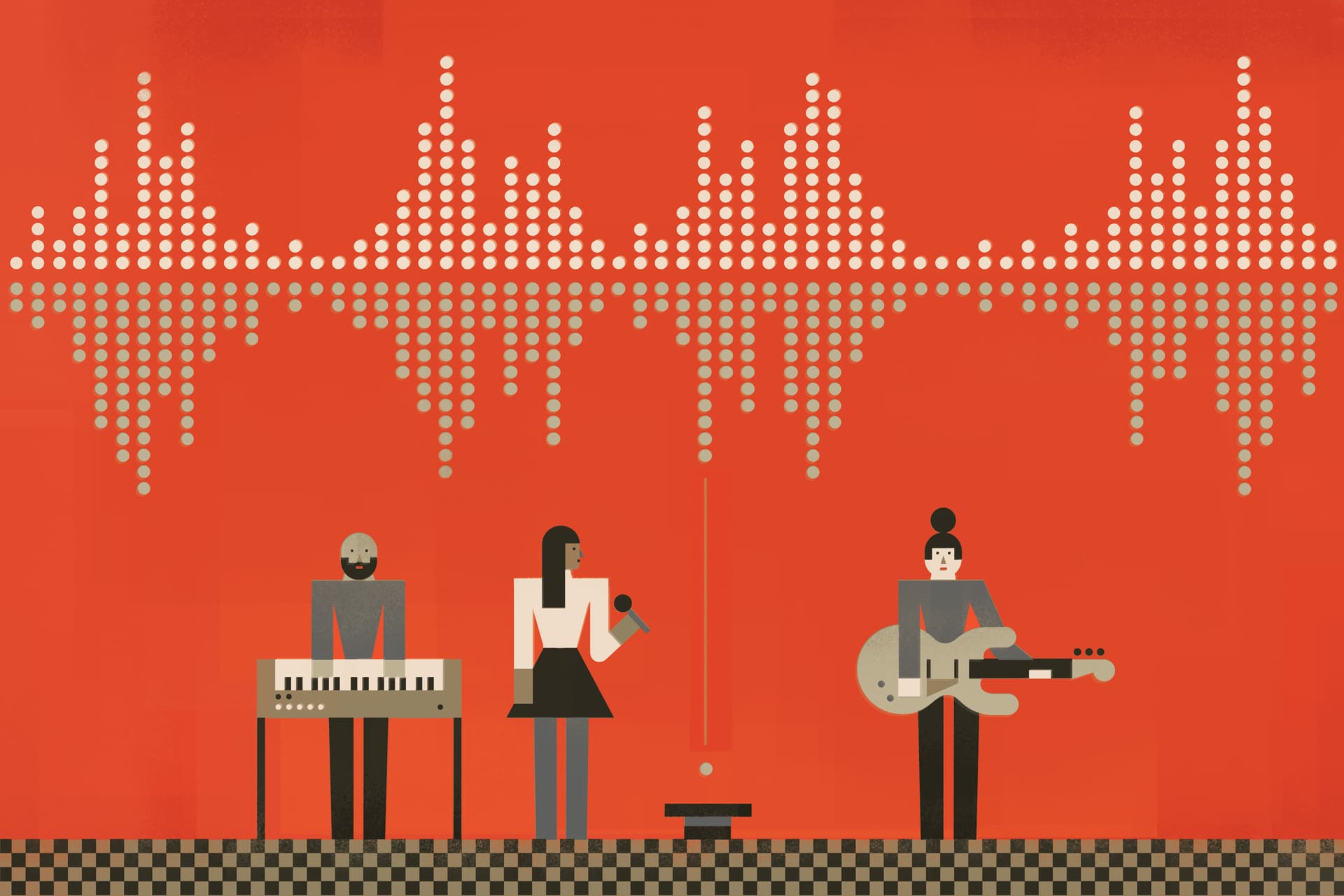 Luc Melanson illustration for The New Republic: Everyone streams music. Musicians make pennies. Is Spotify to blame?