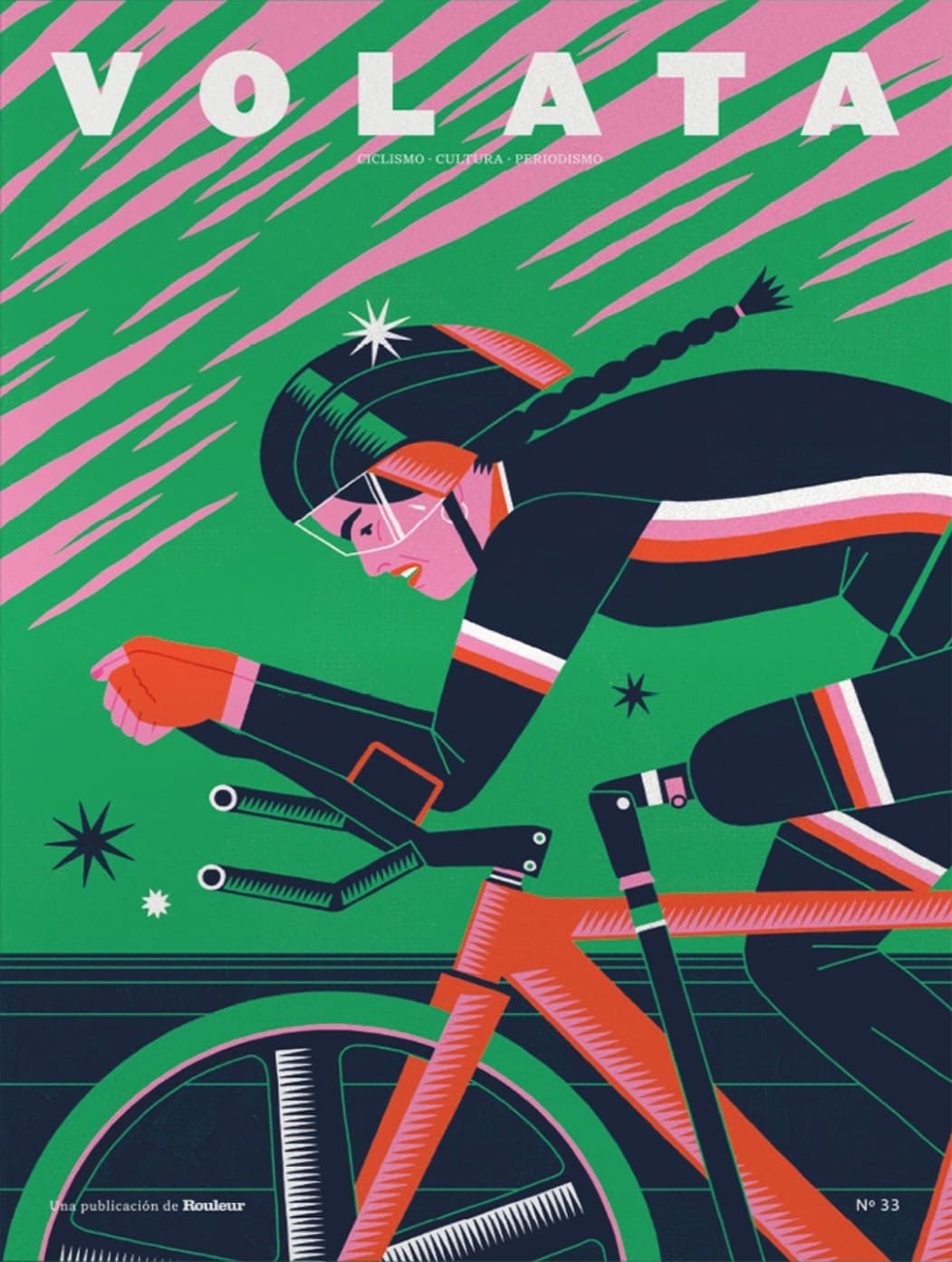 Montse Galbany illustration for Volata Magazine: Cover for a magazine on cycling and culture