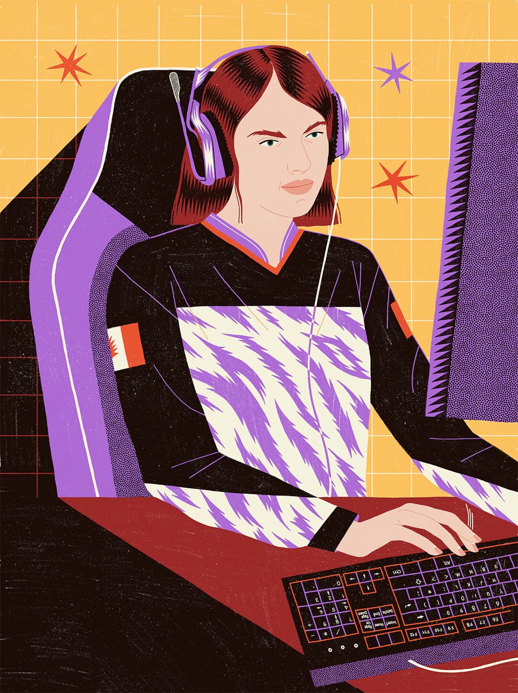 Montse Galbany illustration for Rebel Girls: Portrait of Sasha 'Scarlett' Hostyn for Rebel Girls Level Up