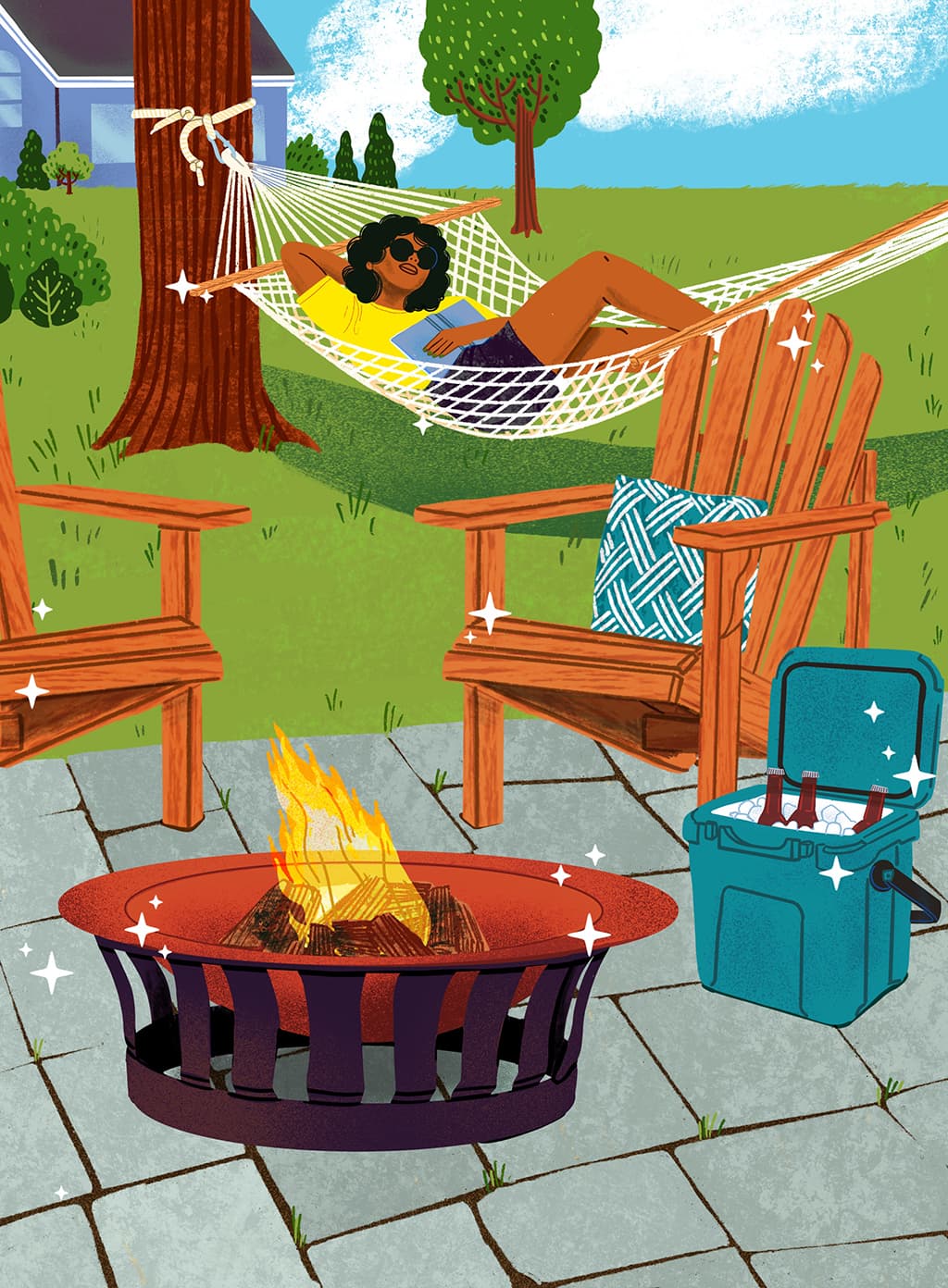 Salini Perera illustration for HGTV Magazine: Cleaning exterior items