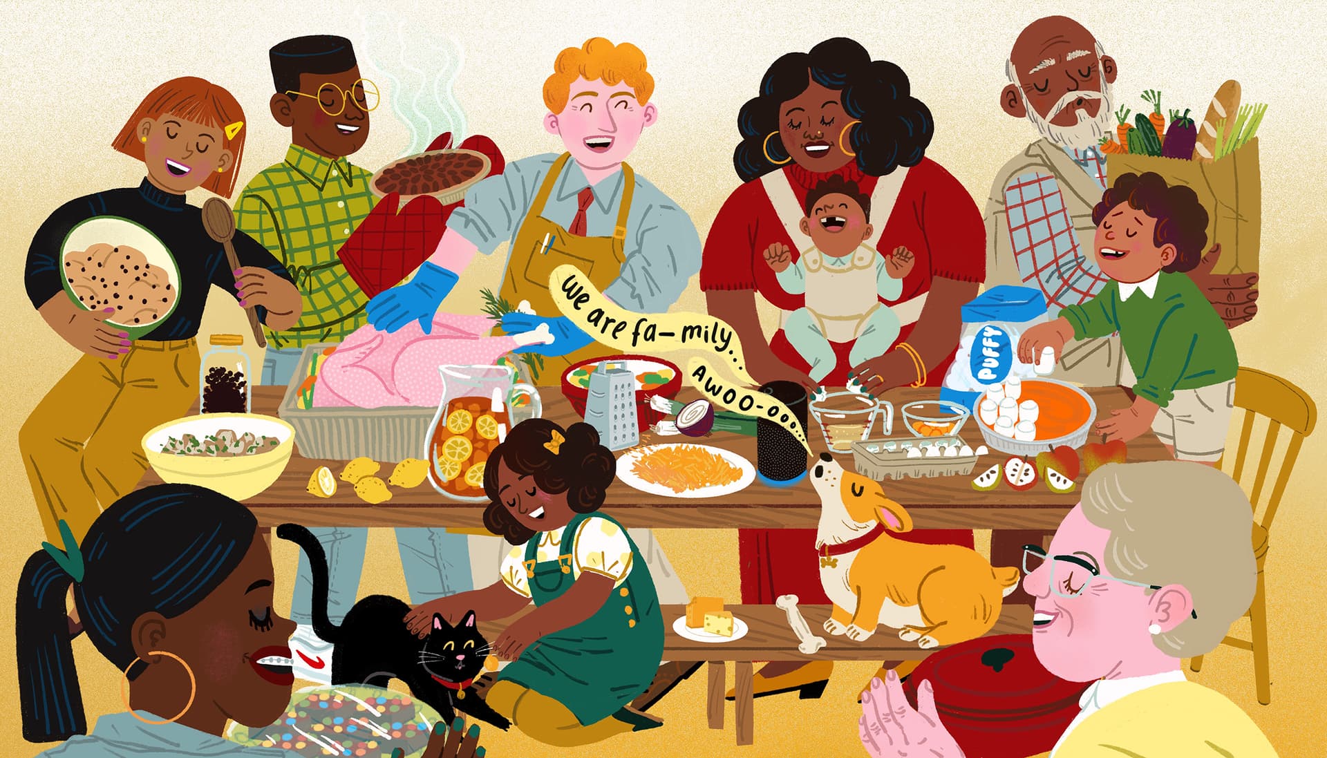 Salini Perera illustration for Real Simple: The ultimate Thanksgiving playlist