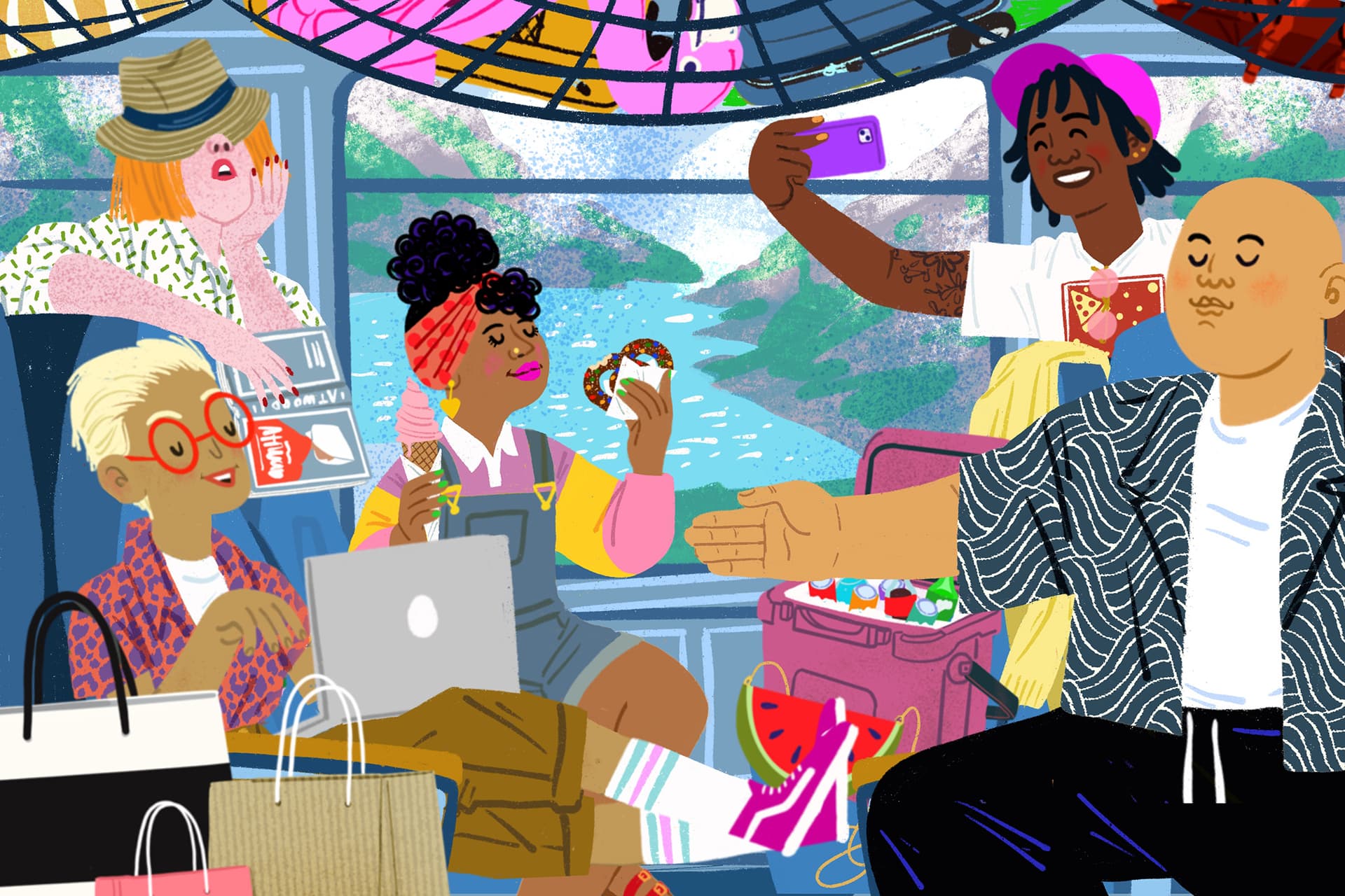 Salini Perera illustration for The Globe and Mail: How to plan (and survive) a trip with friends