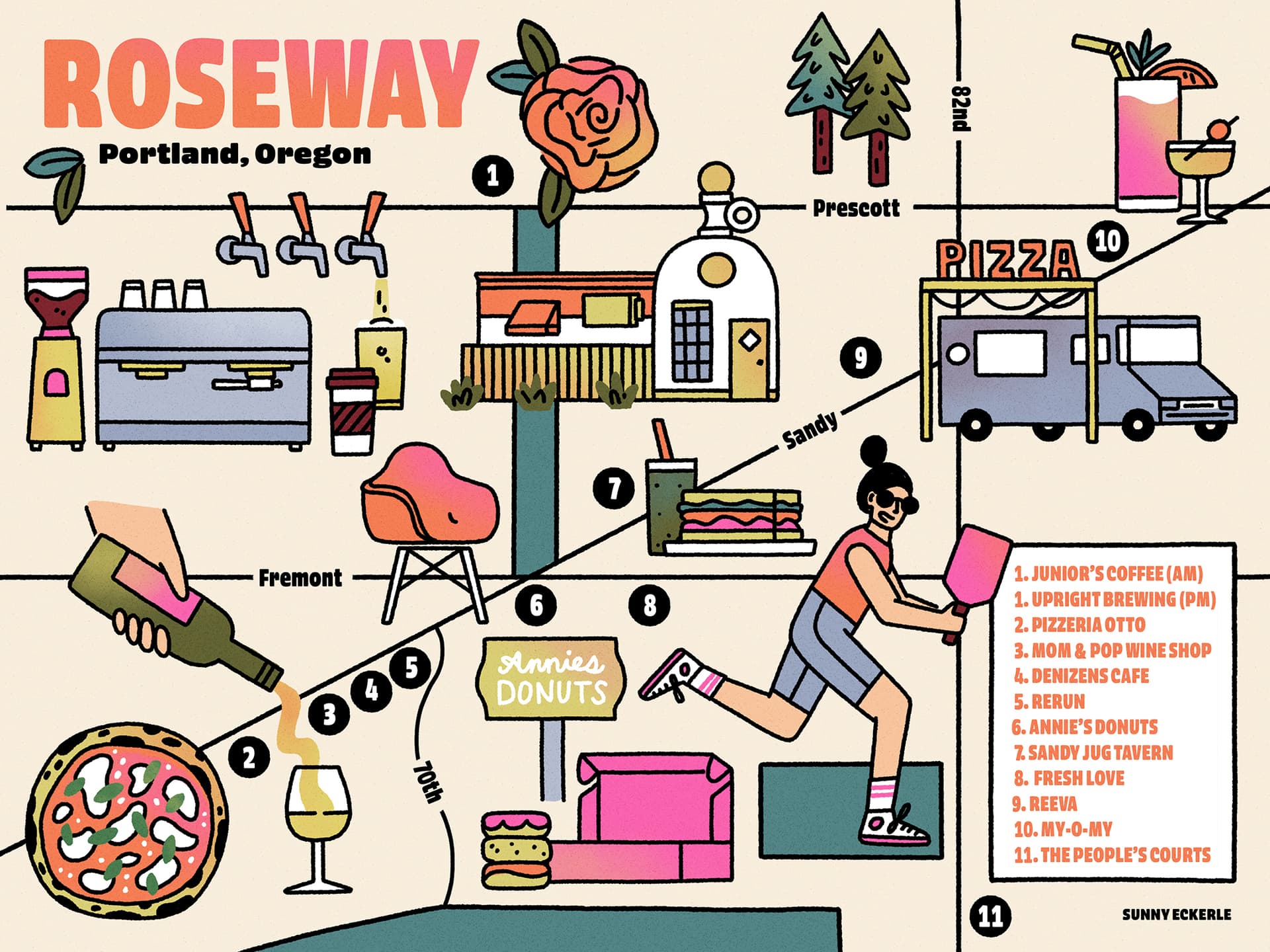 Sunny Eckerle illustration for Roseway Map: Personal work