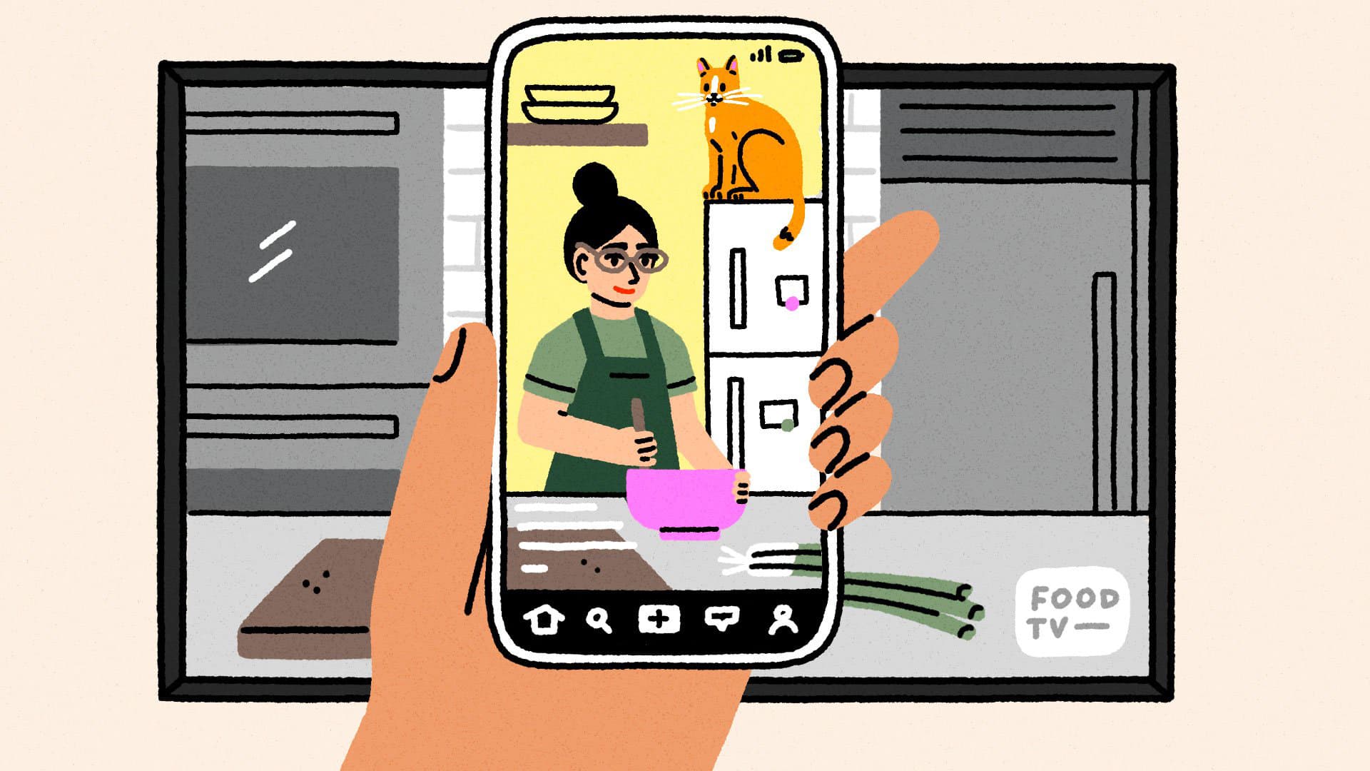 Sunny Eckerle illustration for Vox Media: Biggest names in food