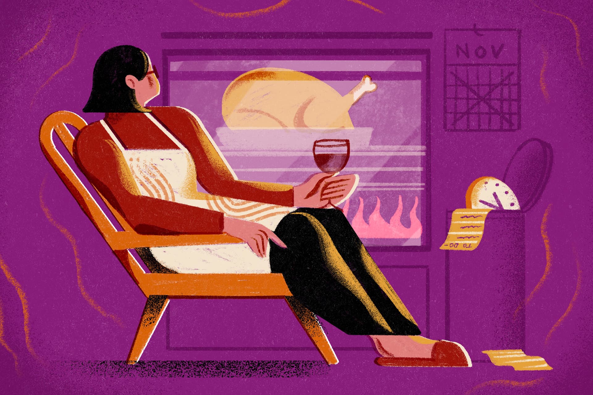 Vanessa Lovegrove illustration for The Washington Post: Things to stop worrying about this Thanksgiving