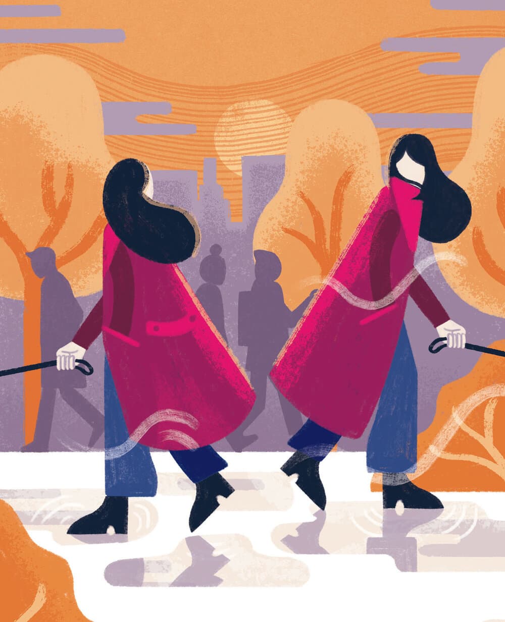 Vanessa Lovegrove illustration for Popshot Magazine: A coincidental meeting between dopplegangers