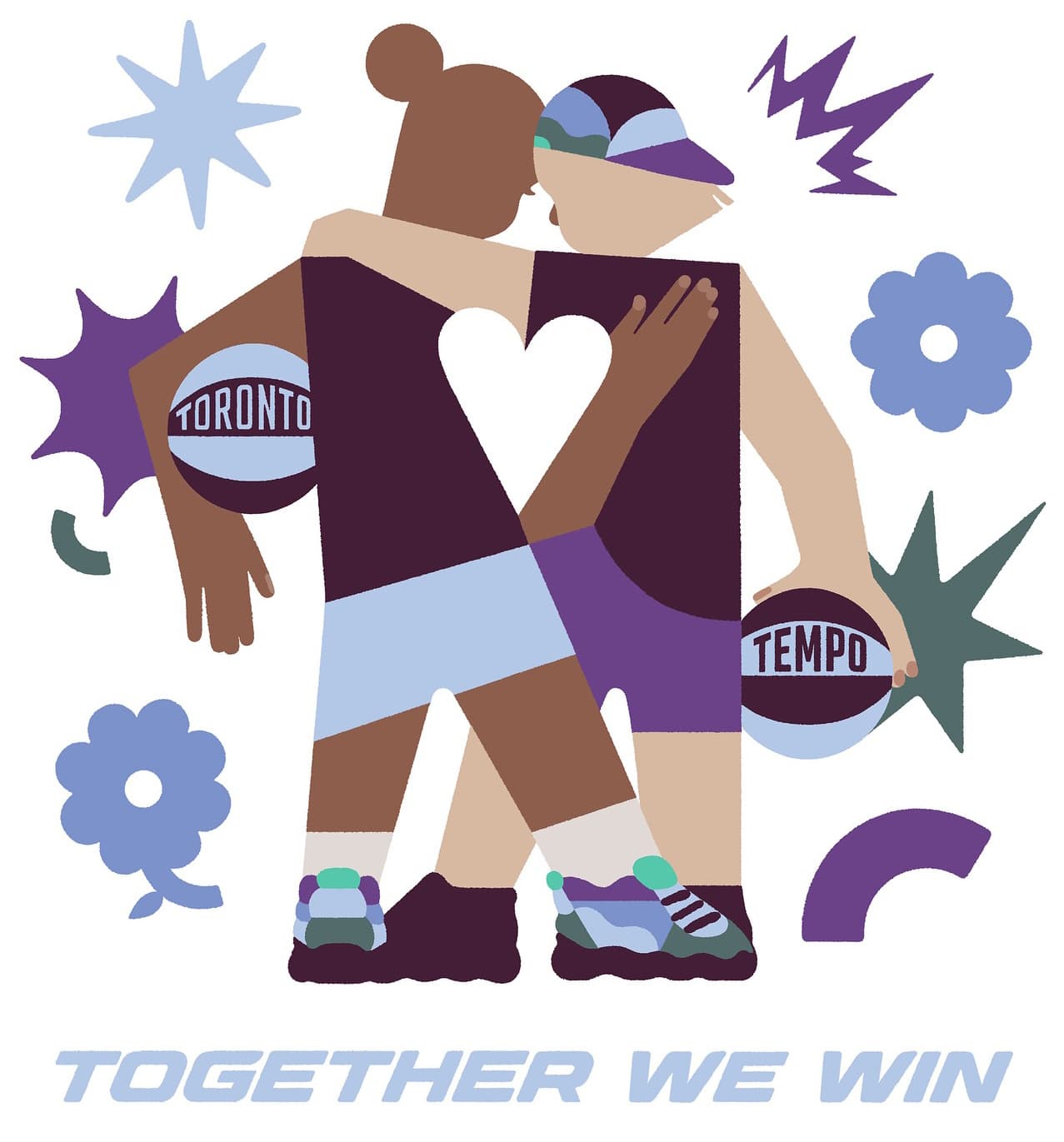 Gracia Lam - for Toronto Tempo - Graphic on the theme of inclusivity, to promote the WNBA team’s “Together We Win” fan pledge