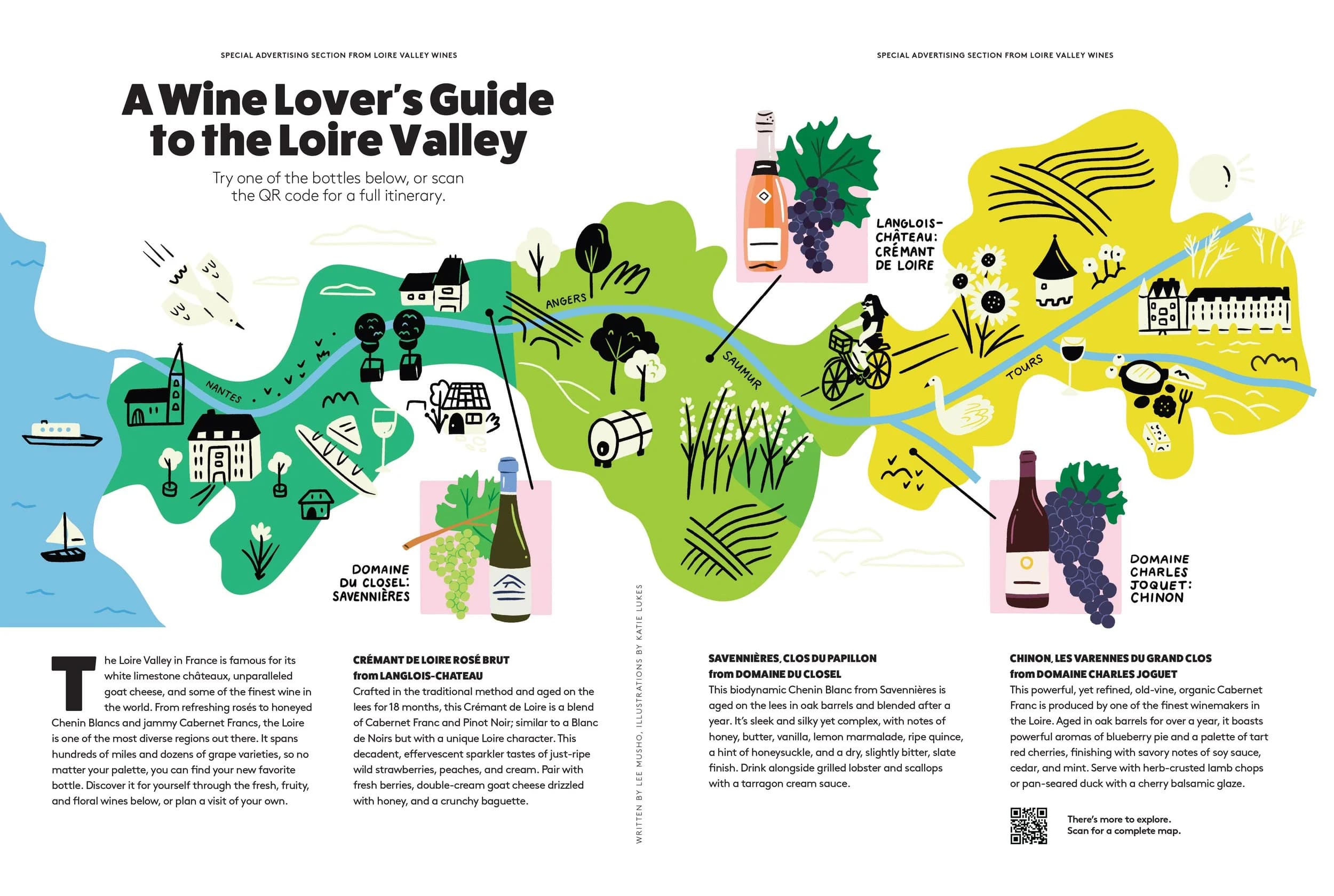 Katie Lukes - for New York Magazine - Map of the Loire Valley wine region