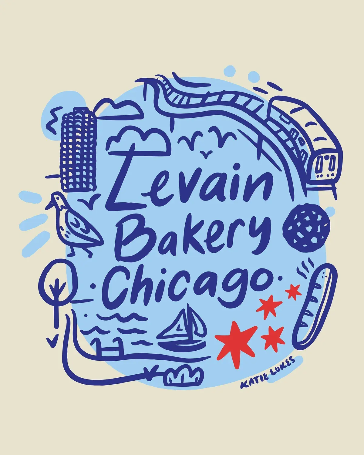 Katie Lukes - for Levain Bakery - Tote design for Levain Bakery’s Chicago West Loop location