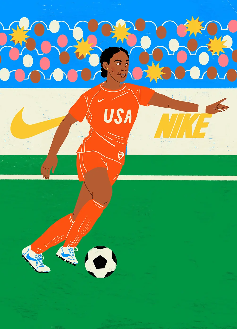 Salini Perera - for Rebel Girls x Nike - Portrait of Naomi Girma for Nike World Cup promotions
